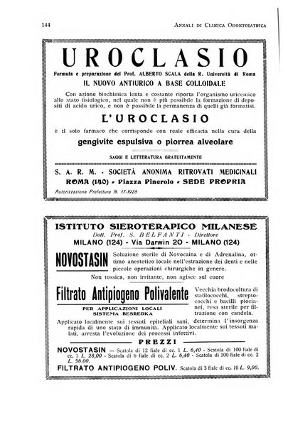 Annali di clinica odontoiatrica e dello Istituto superiore George Eastmann