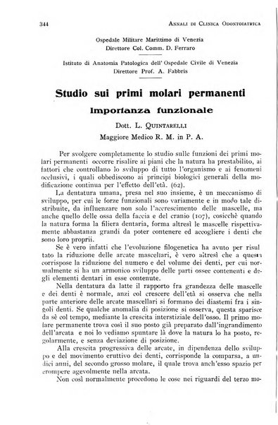 Annali di clinica odontoiatrica e dello Istituto superiore George Eastmann