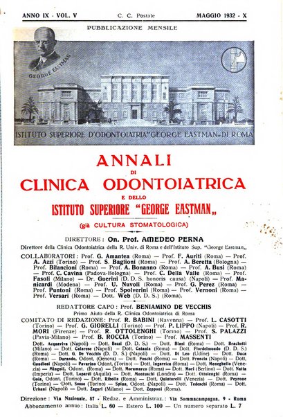 Annali di clinica odontoiatrica e dello Istituto superiore George Eastmann