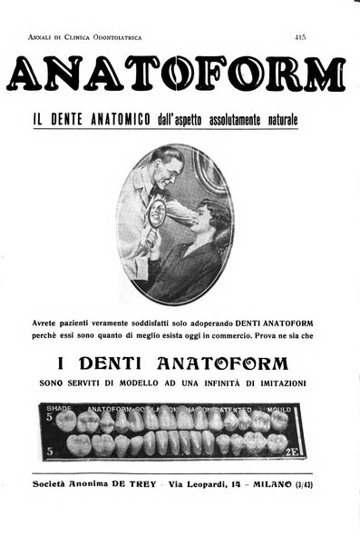 Annali di clinica odontoiatrica e dello Istituto superiore George Eastmann