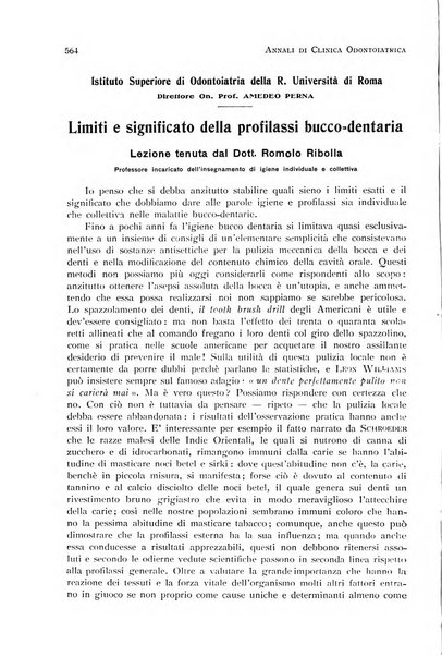 Annali di clinica odontoiatrica e dello Istituto superiore George Eastmann