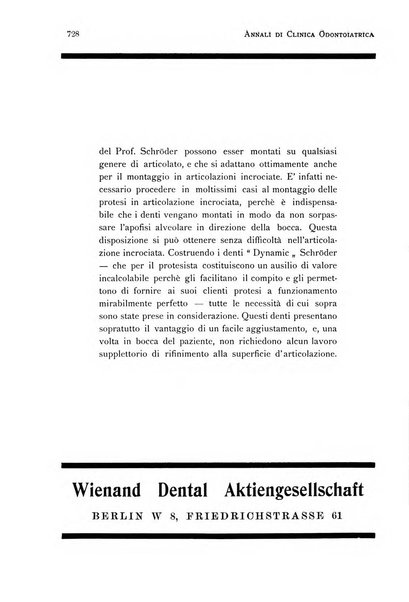 Annali di clinica odontoiatrica e dello Istituto superiore George Eastmann