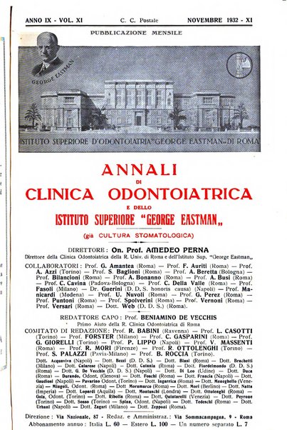 Annali di clinica odontoiatrica e dello Istituto superiore George Eastmann