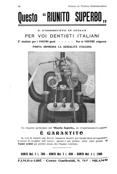 Annali di clinica odontoiatrica e dello Istituto superiore George Eastmann