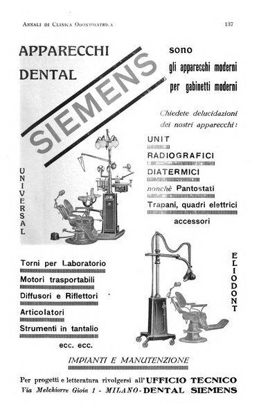 Annali di clinica odontoiatrica e dello Istituto superiore George Eastmann