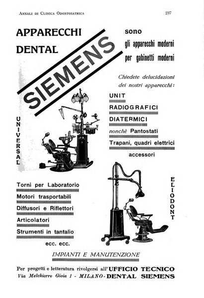 Annali di clinica odontoiatrica e dello Istituto superiore George Eastmann