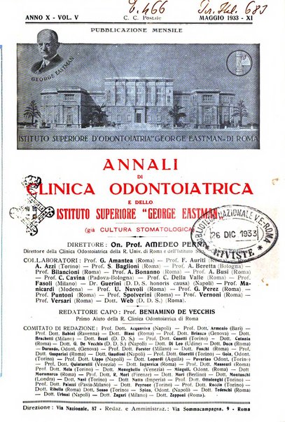 Annali di clinica odontoiatrica e dello Istituto superiore George Eastmann