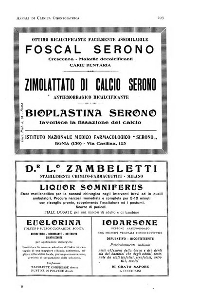 Annali di clinica odontoiatrica e dello Istituto superiore George Eastmann