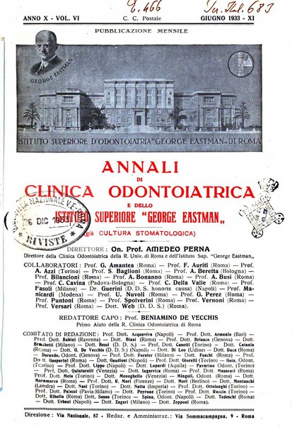 Annali di clinica odontoiatrica e dello Istituto superiore George Eastmann