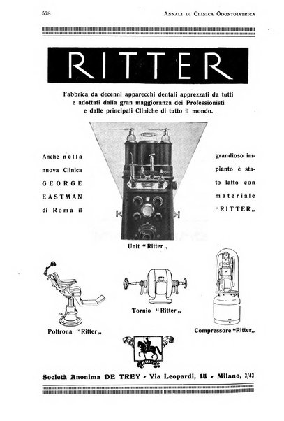 Annali di clinica odontoiatrica e dello Istituto superiore George Eastmann