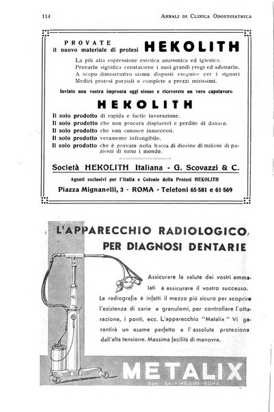 Annali di clinica odontoiatrica e dello Istituto superiore George Eastmann