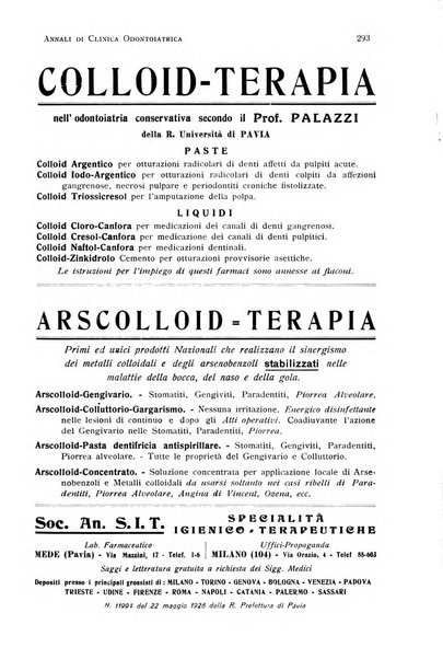 Annali di clinica odontoiatrica e dello Istituto superiore George Eastmann