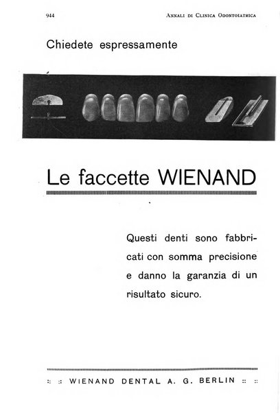 Annali di clinica odontoiatrica e dello Istituto superiore George Eastmann