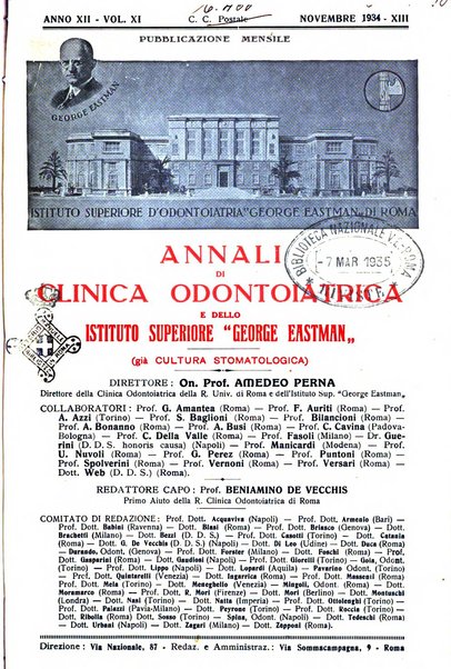 Annali di clinica odontoiatrica e dello Istituto superiore George Eastmann