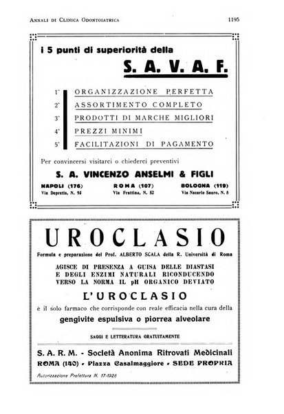 Annali di clinica odontoiatrica e dello Istituto superiore George Eastmann