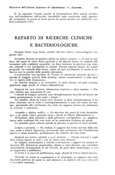 Annali di clinica odontoiatrica e dello Istituto superiore George Eastmann