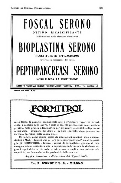 Annali di clinica odontoiatrica e dello Istituto superiore George Eastmann