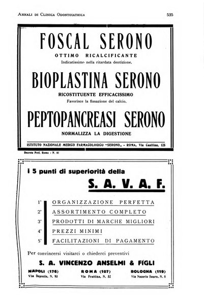 Annali di clinica odontoiatrica e dello Istituto superiore George Eastmann