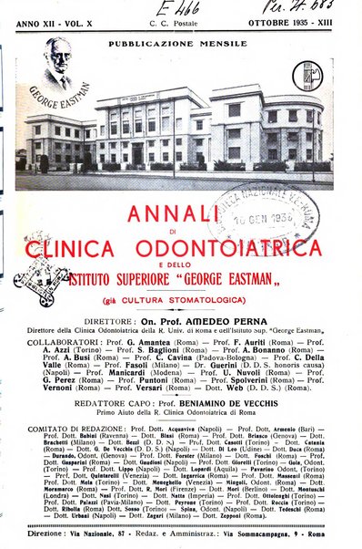 Annali di clinica odontoiatrica e dello Istituto superiore George Eastmann