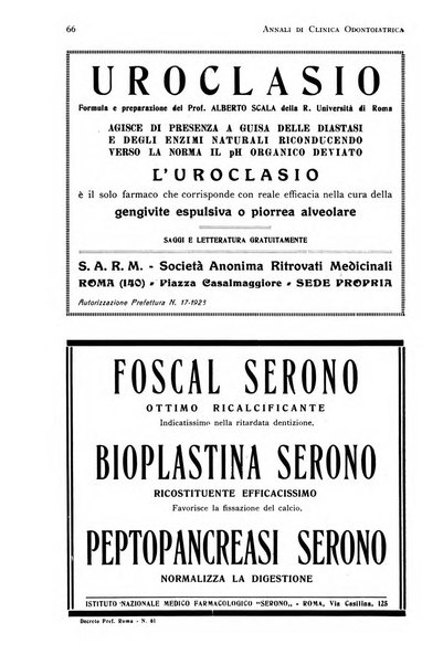 Annali di clinica odontoiatrica e dello Istituto superiore George Eastmann