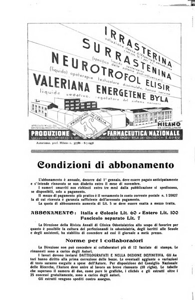 Annali di clinica odontoiatrica e dello Istituto superiore George Eastmann