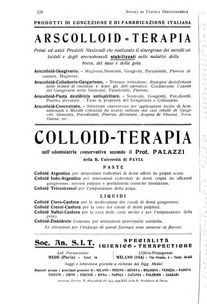 Annali di clinica odontoiatrica e dello Istituto superiore George Eastmann