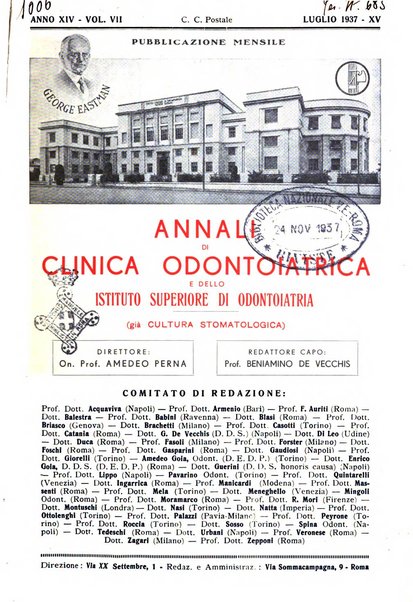 Annali di clinica odontoiatrica e dello Istituto superiore George Eastmann