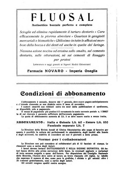 Annali di clinica odontoiatrica e dello Istituto superiore George Eastmann