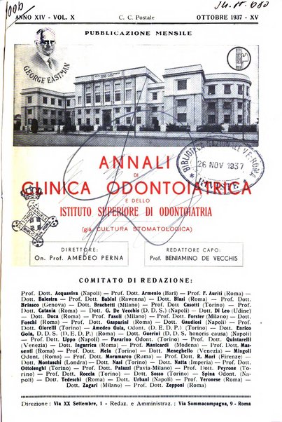 Annali di clinica odontoiatrica e dello Istituto superiore George Eastmann