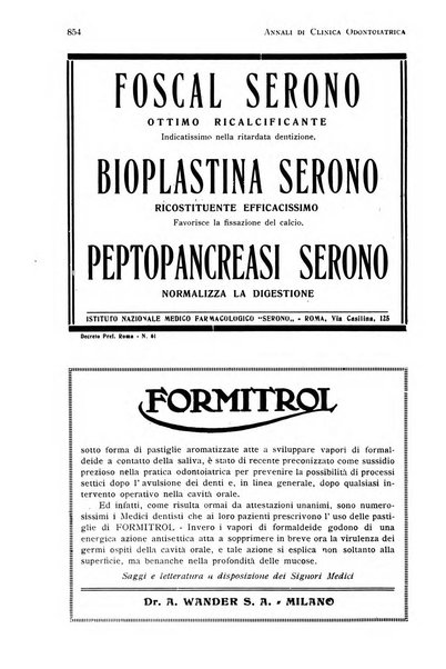 Annali di clinica odontoiatrica e dello Istituto superiore George Eastmann