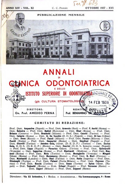 Annali di clinica odontoiatrica e dello Istituto superiore George Eastmann