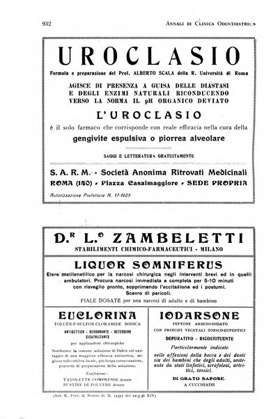 Annali di clinica odontoiatrica e dello Istituto superiore George Eastmann