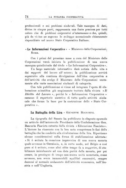 La finanza cooperativa rassegna mensile [della] Associazione nazionale fra Casse rurali, agrarie ed enti ausiliarii