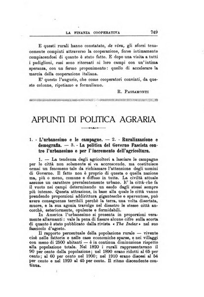 La finanza cooperativa rassegna mensile [della] Associazione nazionale fra Casse rurali, agrarie ed enti ausiliarii