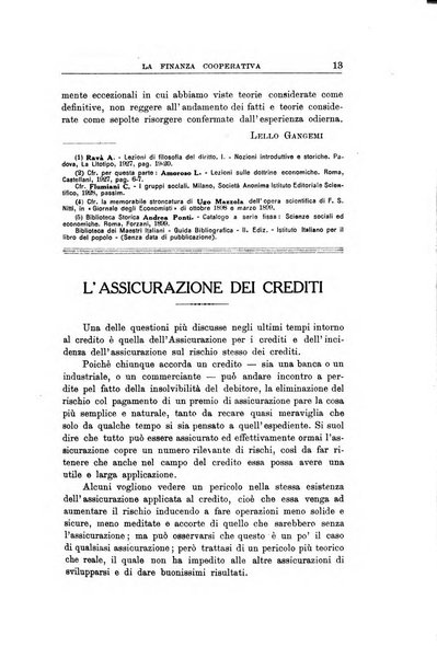 La finanza cooperativa rassegna mensile [della] Associazione nazionale fra Casse rurali, agrarie ed enti ausiliarii