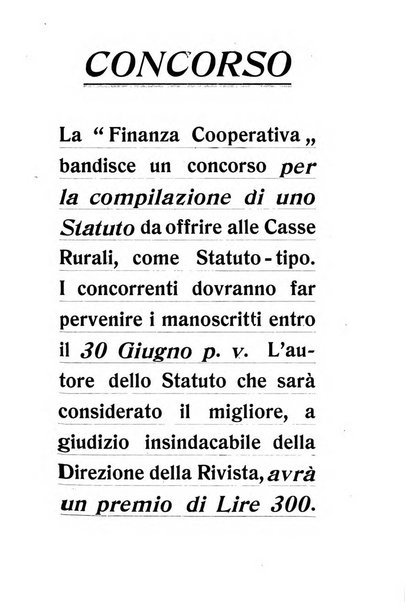 La finanza cooperativa rassegna mensile [della] Associazione nazionale fra Casse rurali, agrarie ed enti ausiliarii