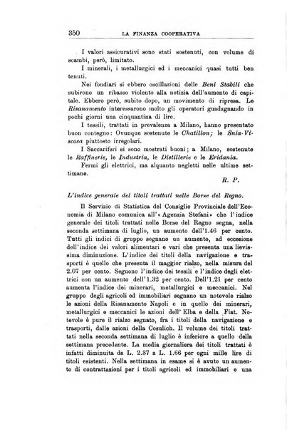 La finanza cooperativa rassegna mensile [della] Associazione nazionale fra Casse rurali, agrarie ed enti ausiliarii