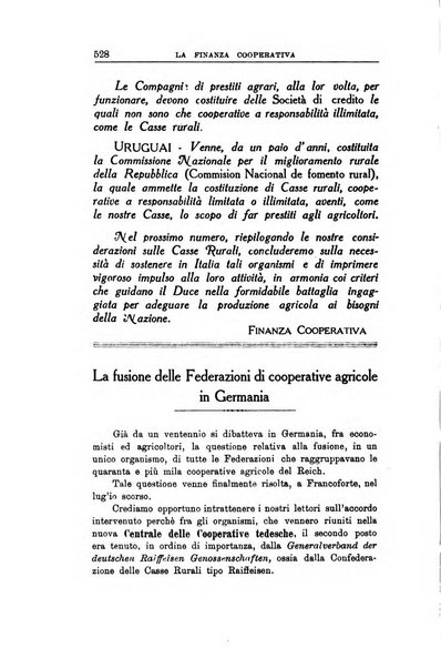 La finanza cooperativa rassegna mensile [della] Associazione nazionale fra Casse rurali, agrarie ed enti ausiliarii