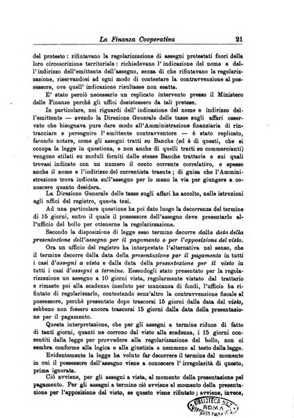 La finanza cooperativa rassegna mensile [della] Associazione nazionale fra Casse rurali, agrarie ed enti ausiliarii