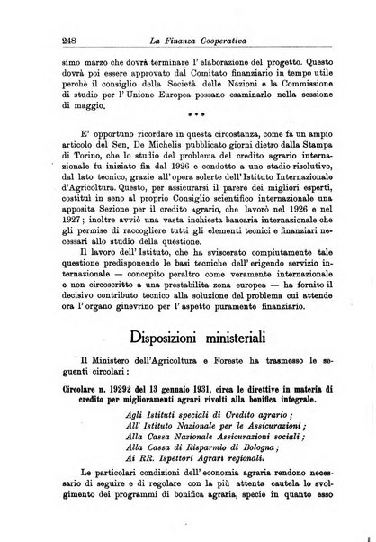 La finanza cooperativa rassegna mensile [della] Associazione nazionale fra Casse rurali, agrarie ed enti ausiliarii