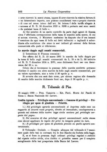 La finanza cooperativa rassegna mensile [della] Associazione nazionale fra Casse rurali, agrarie ed enti ausiliarii