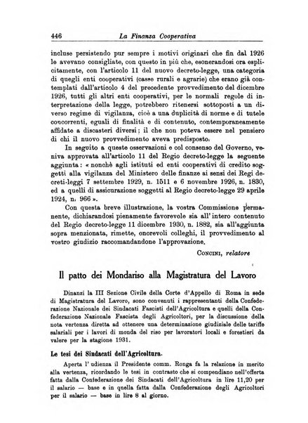 La finanza cooperativa rassegna mensile [della] Associazione nazionale fra Casse rurali, agrarie ed enti ausiliarii