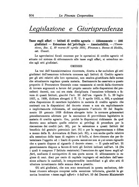 La finanza cooperativa rassegna mensile [della] Associazione nazionale fra Casse rurali, agrarie ed enti ausiliarii