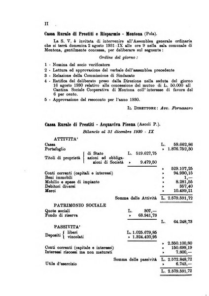 La finanza cooperativa rassegna mensile [della] Associazione nazionale fra Casse rurali, agrarie ed enti ausiliarii