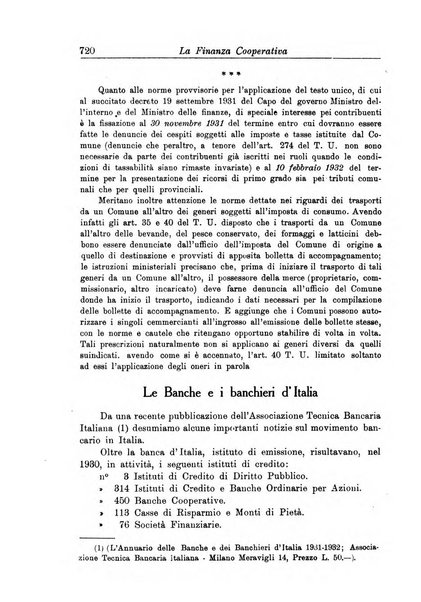 La finanza cooperativa rassegna mensile [della] Associazione nazionale fra Casse rurali, agrarie ed enti ausiliarii