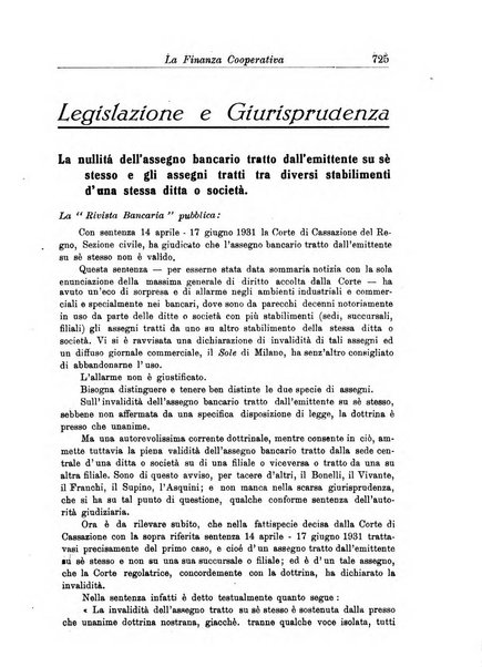 La finanza cooperativa rassegna mensile [della] Associazione nazionale fra Casse rurali, agrarie ed enti ausiliarii