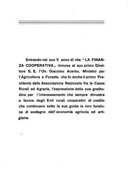 La finanza cooperativa rassegna mensile [della] Associazione nazionale fra Casse rurali, agrarie ed enti ausiliarii