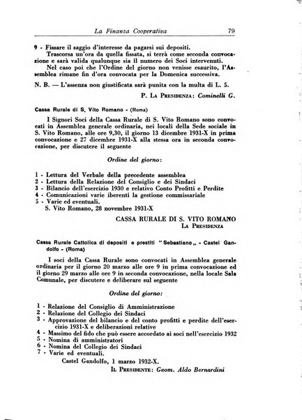 La finanza cooperativa rassegna mensile [della] Associazione nazionale fra Casse rurali, agrarie ed enti ausiliarii