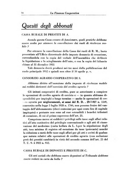 La finanza cooperativa rassegna mensile [della] Associazione nazionale fra Casse rurali, agrarie ed enti ausiliarii