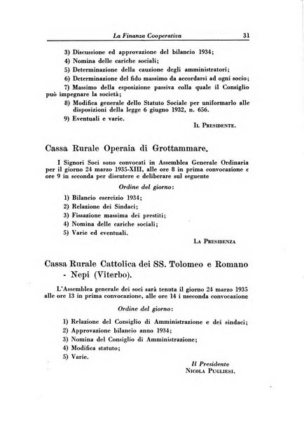 La finanza cooperativa rassegna mensile [della] Associazione nazionale fra Casse rurali, agrarie ed enti ausiliarii